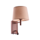METALLIC WALL LIGHTING FIXTURE WITH FABRIC CONICAL SHADE, MOVABLE LED READING AND TWO ON/OFF SWITCHED ON THE BOTTOM. NARKISSOS OD5617WDLED