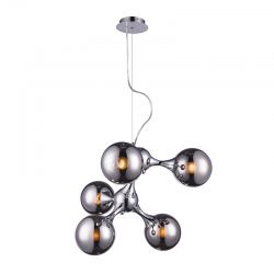 PENDANT GLASS 5XE14 CHROME BALLS ATOM OYD60705CH