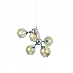 PENDANT GLASS 5XE14 CHROME BALLS ATOM OYD60705AM