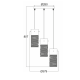 PENDANT ROSET GLASS 3XΕ14 DALI FW50503 PENDANT ROSET GLASS 3XΕ14 DALI FW50503