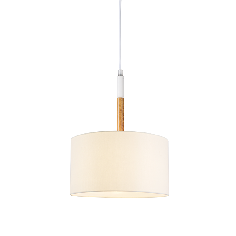 PENDANT 1ΧΕ27 METAL WHITE/ ABAZOUR+WOOD COLOR Φ25ΧΗ120CM YASMINE OD650825PWH PENDANT 1ΧΕ27 METAL WHITE/ ABAZOUR+WOOD COLOR Φ25ΧΗ120CM YASMINE OD650825PWH