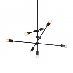 PENDANT 7XE27 METAL COLOR BLACK Φ80ΧΗ130CM LUTHER OD680107BK