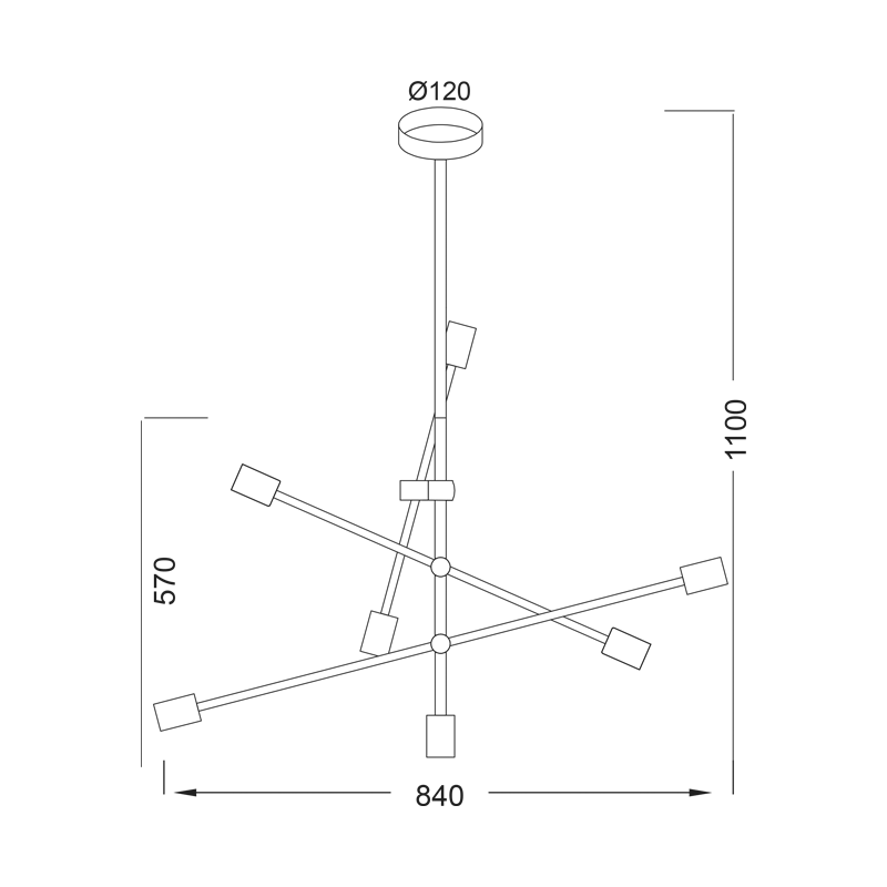 PENDANT 7XE27 METAL COLOR BLACK Φ80ΧΗ130CM LUTHER OD680107BK PENDANT 7XE27 METAL COLOR BLACK Φ80ΧΗ130CM LUTHER OD680107BK