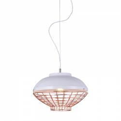 PENDANT 1XE27 METAL WHITE+COPPER Φ40ΧΗ150CM LETO OD5396 PENDANT 1XE27 METAL WHITE+COPPER Φ40ΧΗ150CM LETO OD5396