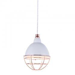 PENDANT 1XE27 METAL WHITE+COPPER Φ20ΧΗ150CM LETO OD5399 PENDANT 1XE27 METAL WHITE+COPPER Φ20ΧΗ150CM LETO OD5399