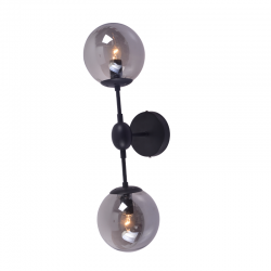 WALL MOUNTED 2XE14 METAL BLACK+ TINTED GLASS BOMBAY OD807002W