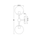 WALL MOUNTED 2XE14 METAL BLACK+ TINTED GLASS BOMBAY OD807002W