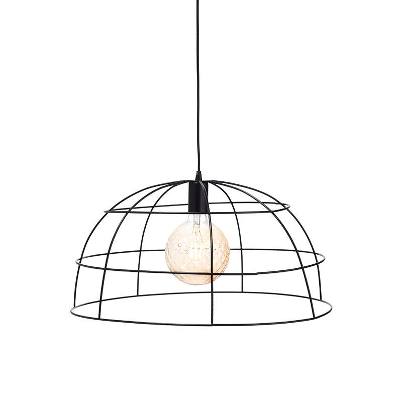 PENDANT 1XE27 METALIC GRID BLACK Φ50ΧΗ120CM PROMETHEUS OD543650