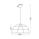 PENDANT 1XE27 METALIC GRID BLACK Φ50ΧΗ120CM PROMETHEUS OD543650