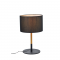 TABLE 1ΧΕ27 METAL BLACK/ ABAZOUR+WOOD COLOR Φ25ΧΗ40CM YASMINE OD6508TBK