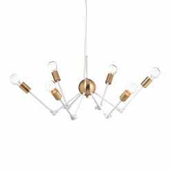 PENDANT 6ΧΕ27 METAL WHITE + BRASS Φ76ΧΗ150CM CHAGALL OD680306WB