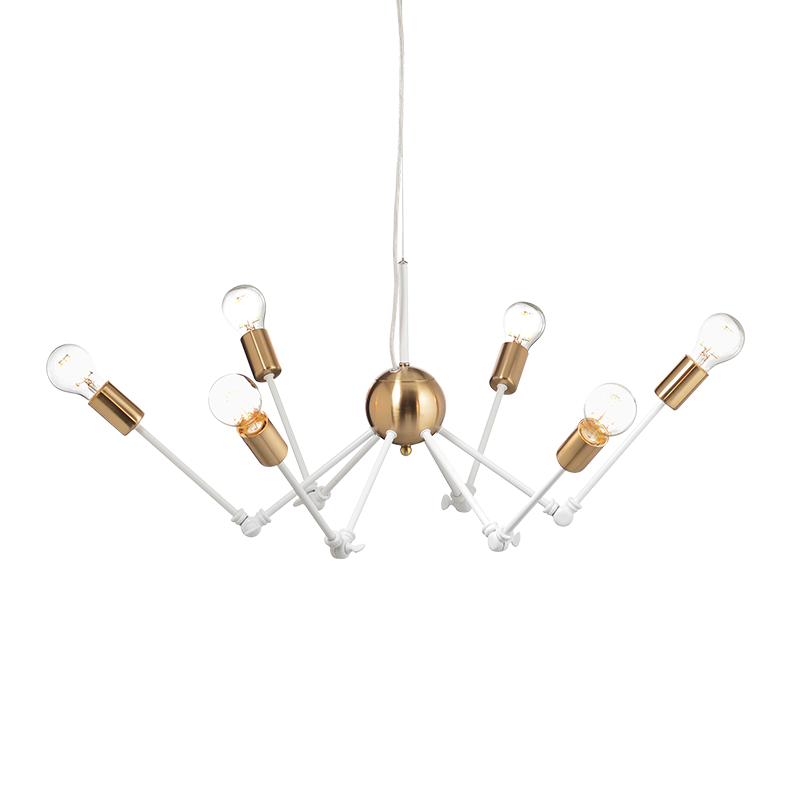 PENDANT 6ΧΕ27 METAL WHITE + BRASS Φ76ΧΗ150CM CHAGALL OD680306WB PENDANT 6ΧΕ27 METAL WHITE + BRASS Φ76ΧΗ150CM CHAGALL OD680306WB