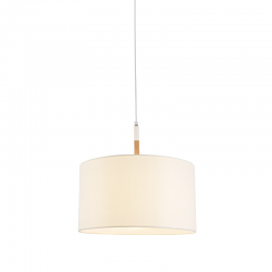 PENDANT 1ΧΕ27 METAL WHITE/ ABAZOUR+WOOD COLOR Φ40ΧΗ120CM YASMINE OD650840PWH PENDANT 1ΧΕ27 METAL WHITE/ ABAZOUR+WOOD COLOR Φ40ΧΗ120CM YASMINE OD650840PWH