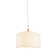PENDANT 1ΧΕ27 METAL WHITE/ ABAZOUR+WOOD COLOR Φ40ΧΗ120CM YASMINE OD650840PWH