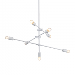 PENDANT 7XE27 METAL WHITE Φ80ΧΗ130CM LUTHER OD680107WH