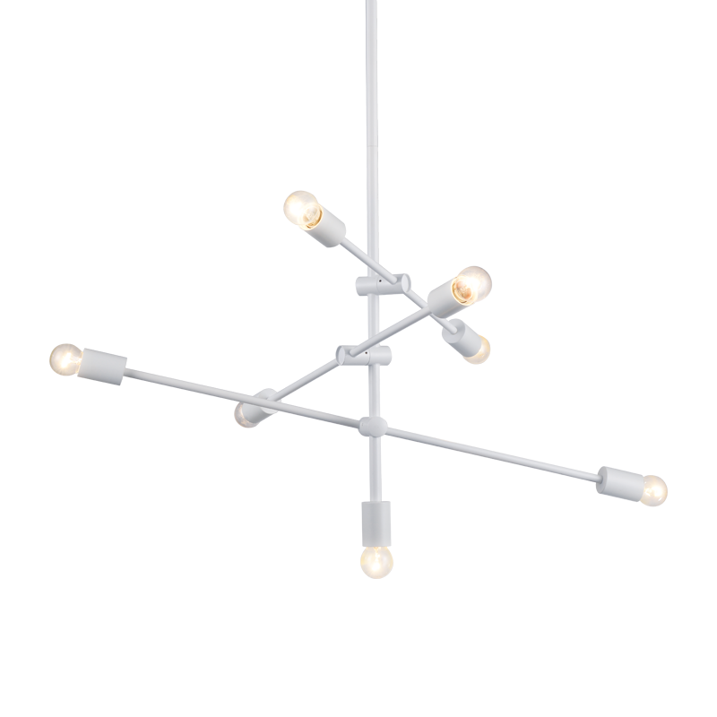 PENDANT 7XE27 METAL WHITE Φ80ΧΗ130CM LUTHER OD680107WH