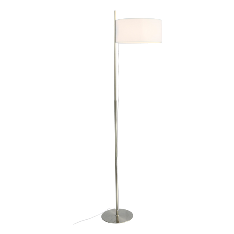 NETTO FLOOR L/F 1ΧΕ27 ΜΕΤΑL ΝΙCΚΕL+WHITE HAT Φ33Χ46ΧΗ65CM OD90451FWN