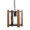 NETTO PENDANT L/F 1ΧΕ27 ΜΕΤΑL+GLASS+WOOD 18Χ18ΧΗ80CM OD910801P