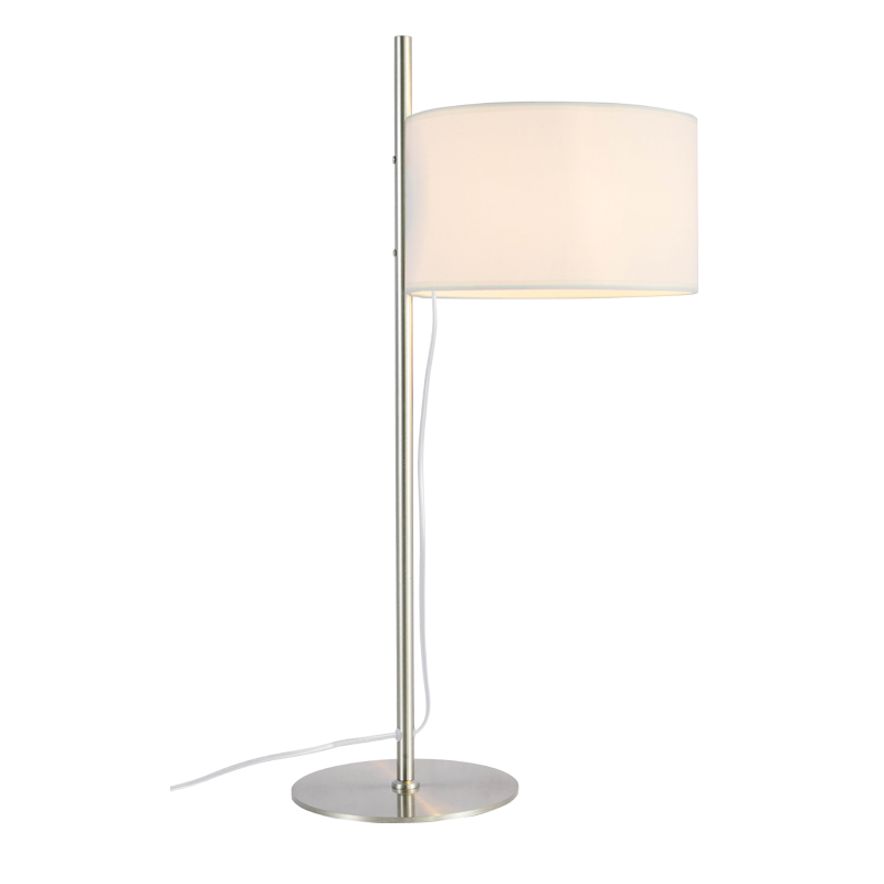 NETTO TABLE L/F 1ΧΕ27 METAL.ΝΙCΚΕL+WHITE HAT Φ25Χ35ΧH65CM OD90451TWN
