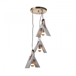 PENDANT L/F 3XE27 CEMENT + LEATHER F43ΧΗ110CM ALFA DCR171193PR