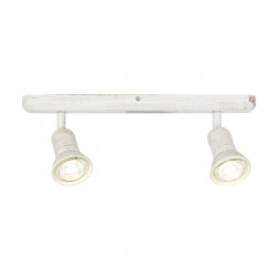 WALL MOUNTED 2ΧGU10 ANTIQUE WHITE METAL 36X6,2X14CM BRULEE SU282PAW