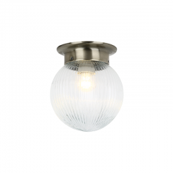 WALL MOUNTED 1ΧΕ27 CLEAR STRIPED GLASS + BRONZE METAL Φ15ΧΗ17CM CAPRI SU0607CB