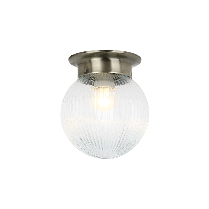 WALL MOUNTED 1ΧΕ27 CLEAR STRIPED GLASS + BRONZE METAL Φ15ΧΗ17CM CAPRI SU0607CB