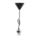 SUSPENSION BLACK METAL BASE BLACK FABRIC CABLE Ε27 2800BB SUSPENSION BLACK METAL BASE BLACK FABRIC CABLE Ε27 2800BB