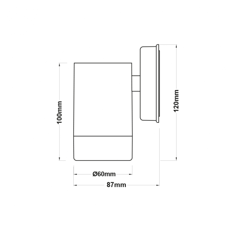 ONE BEAM GREY PP WALL LIGHT GU10Max.3W LED IP65 SL7032G