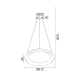 PENDANT LUMINAIRE LED 48W DIMMER 3000K 4610LM WHITE METAL D61XH120CM DIANA BR71LEDP61WHD