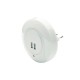 SENSOR NIGHT LAMP 1W 4000K WITH 2 USB PORTS  ,POWER SWITCH ON/OFF K AUTO MODE, WHITE PLASTIC 230V IP20 SF78LED