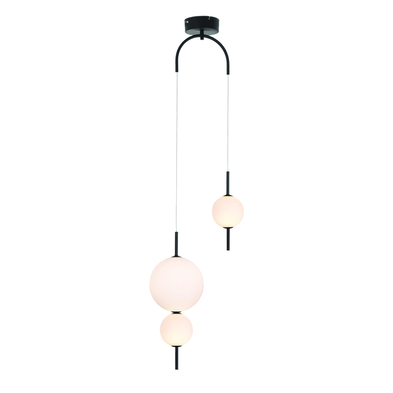 PENDANT LUMINAIRE LED 15W 3000K 1500LM AMELIA BLACK METALIC+WHITE GLASS D37XH130CM TNK323LED15P PENDANT LUMINAIRE LED 15W 3000K 1500LM AMELIA BLACK METALIC+WHITE GLASS D37XH130CM TNK323LED15P