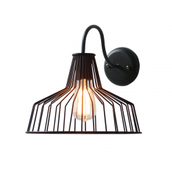 WALL LAMP METAL BLACK 1 Χ Ε27 D30CM BELL HADES KS1525W1BK