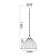 PENDANT 1XE37 WHITE STRIPED GLASS D38CM MANOLIA AD5001M