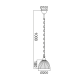 PENDANT 1XE37 WHITE STRIPED GLASS D20CM MANOLIA AD5001S