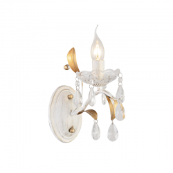 WALL MOUNTED 1XE14 METAL PATINΑ WHITE GOLD+CRYSTAL 23,5Χ15,5Χ24,,5CM SARDINIA DL9341WWG
