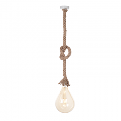 PENDANT 1XE27 METAL WHITE+ SINGLE BRAIDED ROPE Η100CM 50WR PENDANT 1XE27 METAL WHITE+ SINGLE BRAIDED ROPE Η100CM 50WR