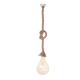 PENDANT 1XE27 METAL WHITE+ SINGLE BRAIDED ROPE Η100CM 50WR