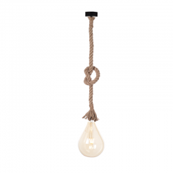 PENDANT 1XE27 BLACK METAL+SINGLE BRAIDED ROPE Η100CM 50BR