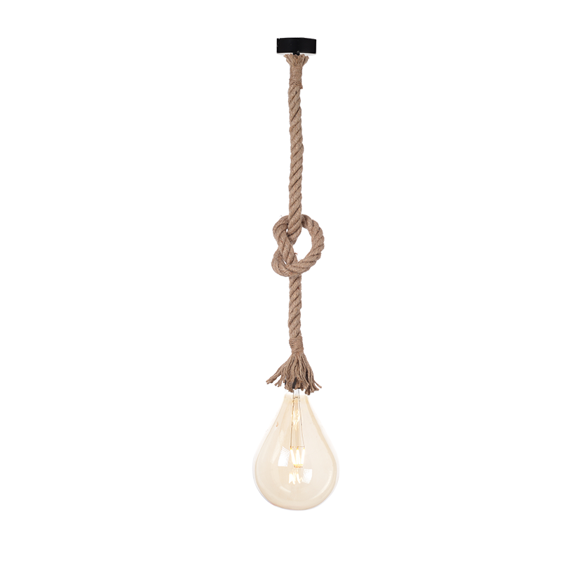 PENDANT 1XE27 BLACK METAL+SINGLE BRAIDED ROPE Η100CM 50BR PENDANT 1XE27 BLACK METAL+SINGLE BRAIDED ROPE Η100CM 50BR