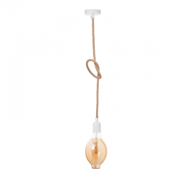 PENDANT 1XE27 METAL WHITE+ DOUBLE BRAIDED ROPE Η100CM 40WRT PENDANT 1XE27 METAL WHITE+ DOUBLE BRAIDED ROPE Η100CM 40WRT