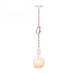 PENDANT 1XE27 METAL WHITE+ SINGLE BRAIDED ROPE Η100CM 40WRR PENDANT 1XE27 METAL WHITE+ SINGLE BRAIDED ROPE Η100CM 40WRR