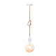 PENDANT 1XE27 METAL WHITE+ SINGLE BRAIDED ROPE Η100CM 40WRR