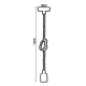 PENDANT 1XE27 METAL WHITE+ SINGLE BRAIDED ROPE Η100CM 40WRR