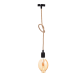 PENDANT 1XE27 BLACK METAL+DOUBLE BRAIDED ROPE Η100CM 40BRT PENDANT 1XE27 BLACK METAL+DOUBLE BRAIDED ROPE Η100CM 40BRT