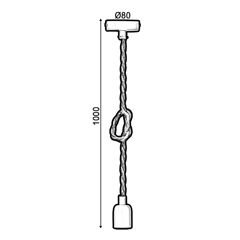 PENDANT 1XE27 BLACK METAL+SINGLE BRAIDED ROPE Η100CM 40BRR PENDANT 1XE27 BLACK METAL+SINGLE BRAIDED ROPE Η100CM 40BRR