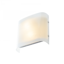 WALL MOUNTED 2XE27 WHITE GLASS MOTIVE+METAL 26Χ25Χ8,5CM SCILLA DL0831RC