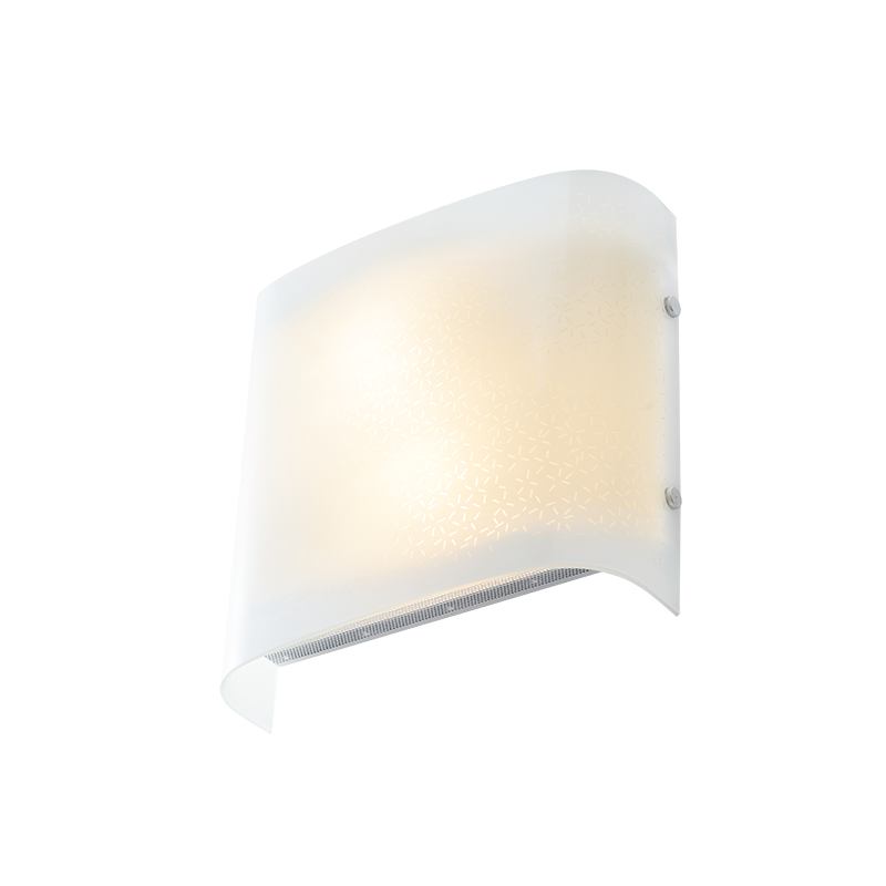 WALL MOUNTED 2XE27 WHITE GLASS MOTIVE+METAL 26Χ25Χ8,5CM SCILLA DL0831RC