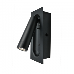 WALL LAMP LED 3W 3200K 190LM BLACK METAL RECESSED 7X5X17CM AIAS SF701LEDB