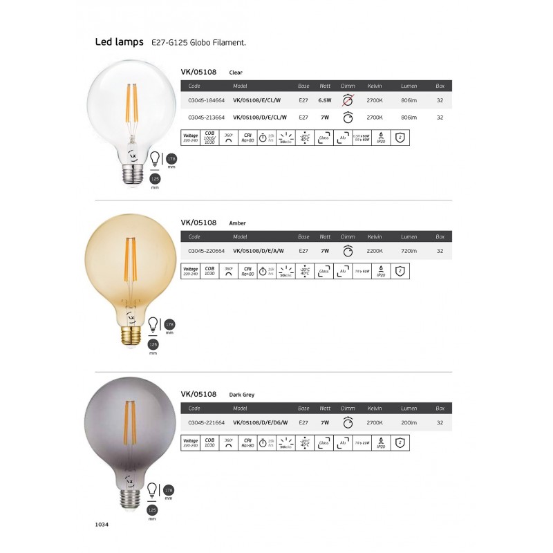 LED КРУШКА V-TAC VT-2018 9W E27 4000K